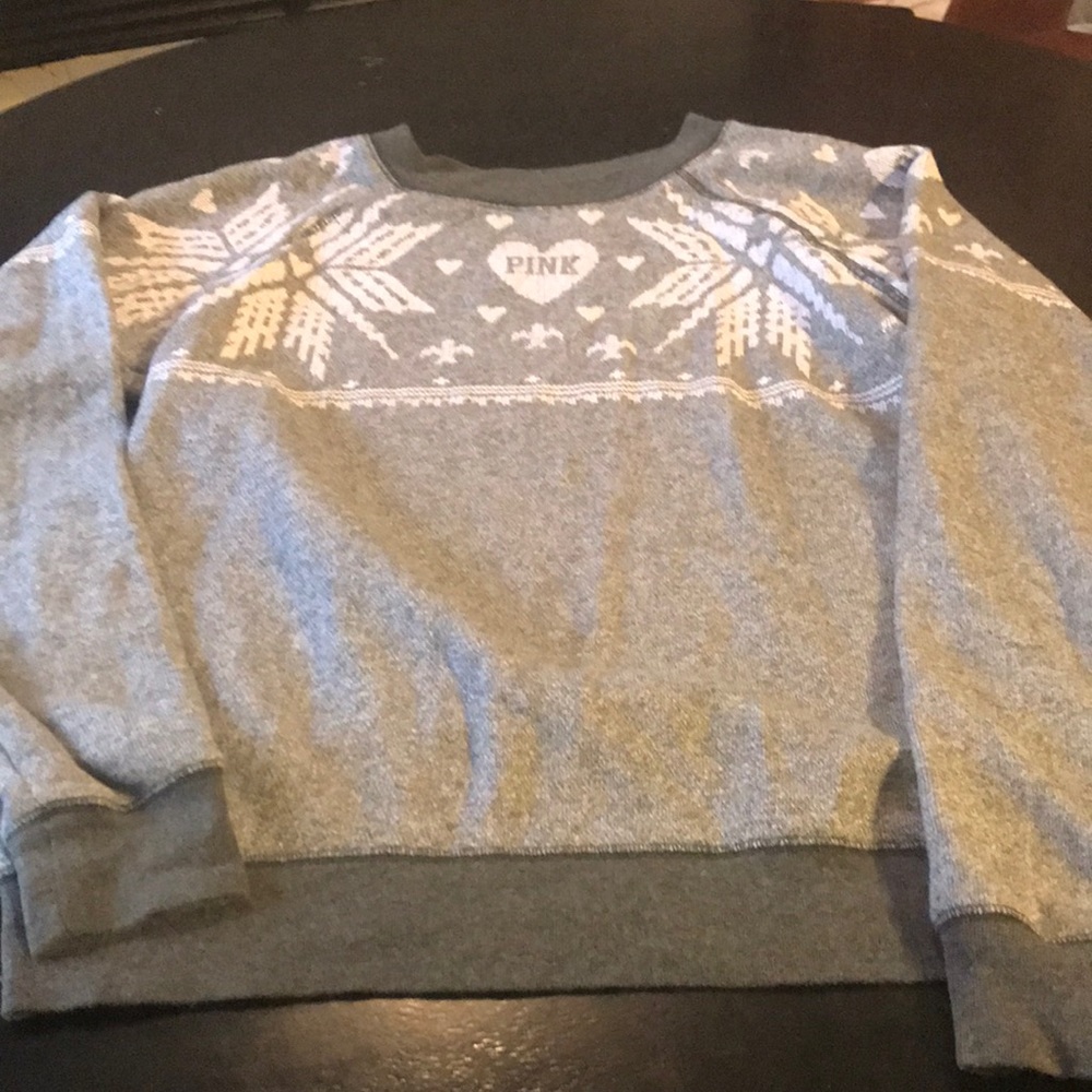 Small / Medium Gray VS PINK Sweater 🌟 👍